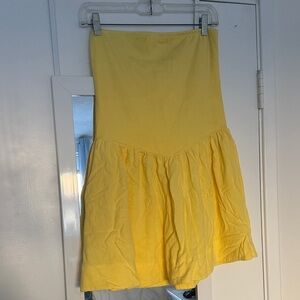 Yellow Women's Drop-waist Strapless Dress